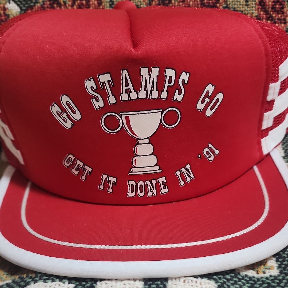 Red Go Stamps Go Cap